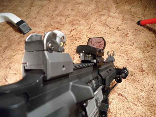 Real HK Rear Drum Diopter Sight on Airsoft Drum Sight Base